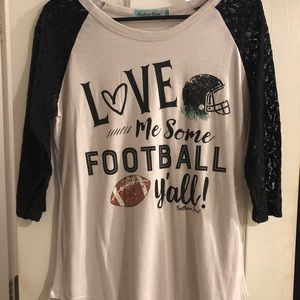Women’s Football T with 3/4 Lace Sleeves